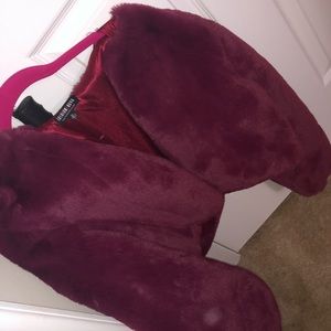 Womens Crop Faux fur